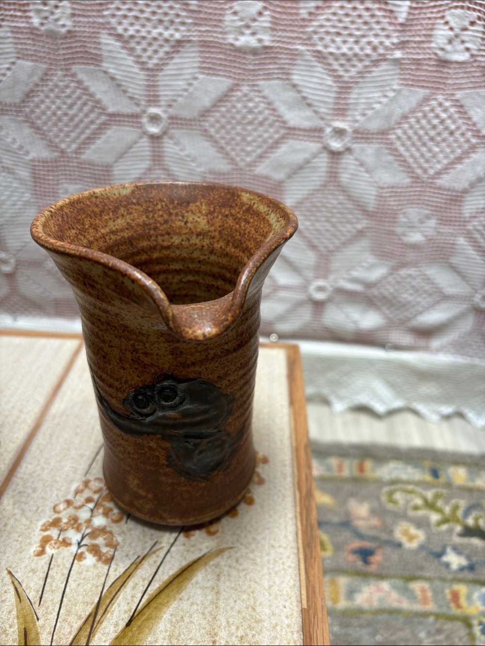 Copper-Tone Ceramic Pitcher Trio - Rustic Brown & Tan - Picture 4 of 16